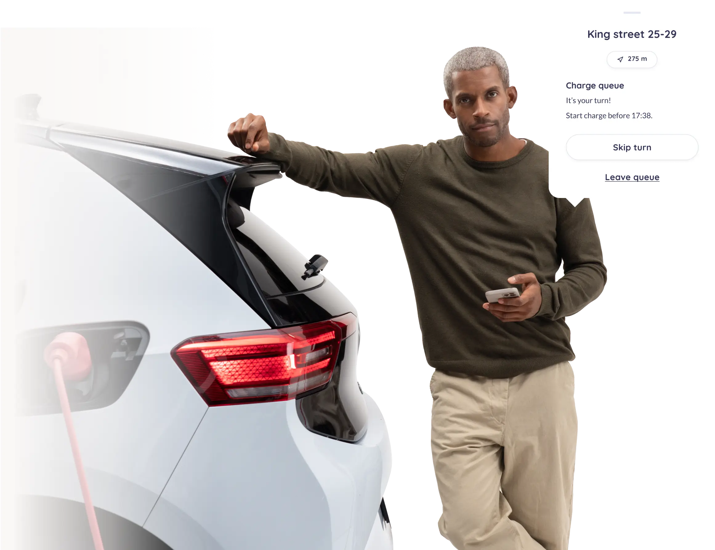 Man with a car and app