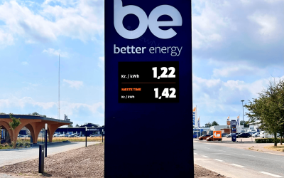 better energy charging station displaying live kWh prices
