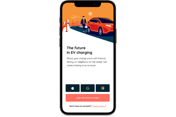 Monta app mobile view mockup intro screen